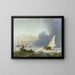 a rough sea with a Dutch yacht - Ludolf Bakhuizen — framed artwork on a wall