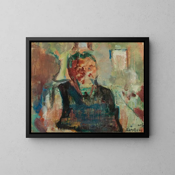 Portrait of a Fisherman - Ludvig Karsten — framed artwork on a wall