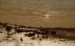Ludvig Munthe - Fishing Village on the Norwegian Coast.webp