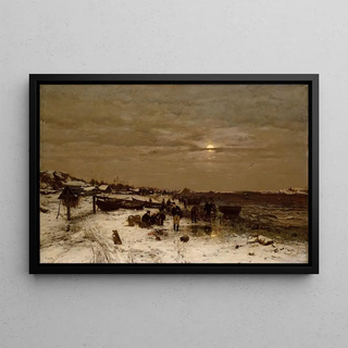 Ludvig Munthe - Fishing Village on the Norwegian Coast.webp