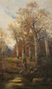 Autumn landscape with hunters - Ludvík Bartók — artwork view