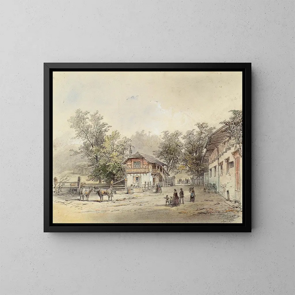 La Laiterie in Vorderbrühl nabij Wenen - Ludwig Czerny — ingelijst kunstwerk aan de muur