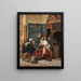De schaakspelers - Ludwig Deutsch — ingelijst kunstwerk aan de muur