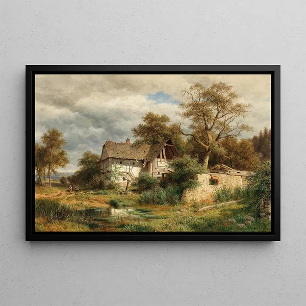 Ludwig Halauska - A Dilapidated Farmyard in the Laabach Valley near Kaumberg.webp
