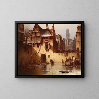 Ludwig Hermann - View of a City in Winter.webp
