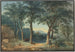 Bord de lac boisé avec une villa à l'italienne - Ludwig Hess — weergave van het kunstwerk