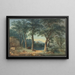 Bord de lac boisé avec une villa à l'italienne - Ludwig Hess — ingelijst kunstwerk aan de muur