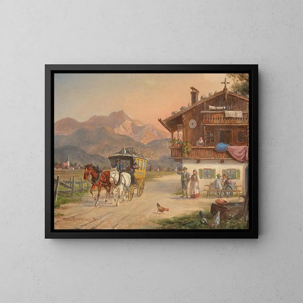 Postal diligence painting - Ludwig Müller-Cornelius — framed artwork on a wall