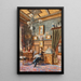 Interieur van een villa met een heer zittend in een fauteuil en roken - Ludwig Otto von Sonnenburg — ingelijst kunstwerk aan de muur