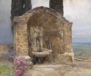 Ludwig Rsch - Brunnen in italienischer Landschaft.webp