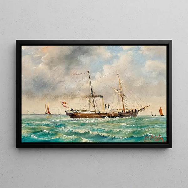 an imperial and royal yacht - Ludwig Rubelli von Sturmfest — framed artwork on a wall