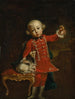 Portret van een jongen met een hond - Luigi Crespi — weergave van het kunstwerk
