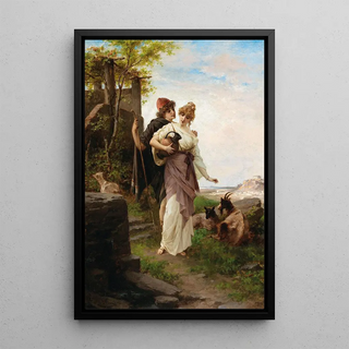 Luigi Crosio - A Bucolic Scene by the Fountain.webp