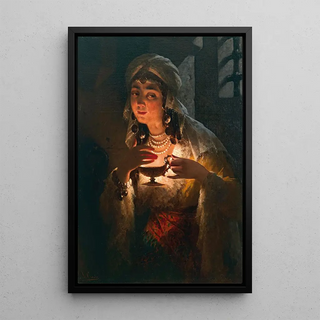 Luigi Crosio - A young Turkish woman with an oil lamp.webp