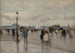 van Luigi Loir's Schilderij La sortie de Paris Porte d'Asnières — weergave van het kunstwerk
