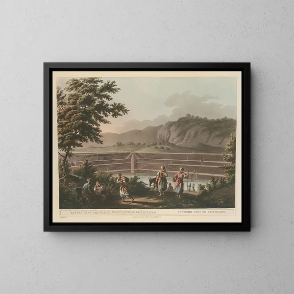 van het Reservoir van de verzegelde fontein bij Bethlehem - Luigi Mayer — ingelijst kunstwerk aan de muur