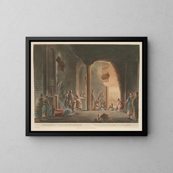 Kerk ondergrond in Bethlehem - Luigi Mayer — ingelijst kunstwerk aan de muur