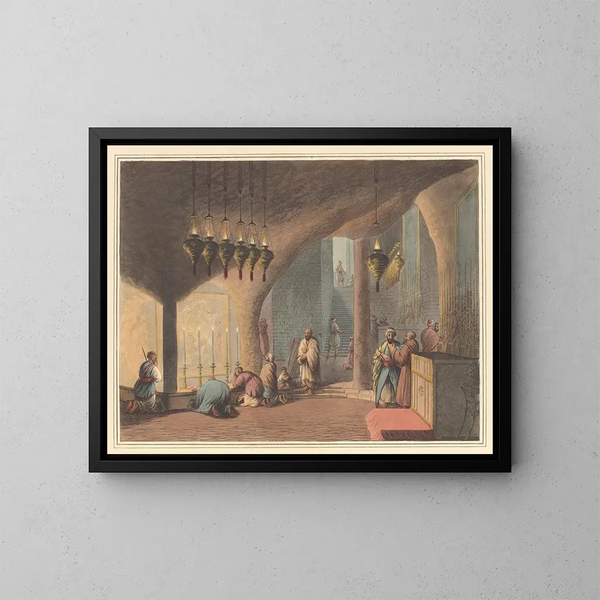 De Geboortegrot - Luigi Mayer — ingelijst kunstwerk aan de muur