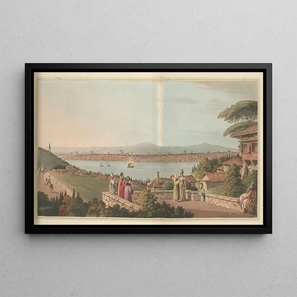 Vue van Constantinopel - Luigi Mayer — ingelijst kunstwerk aan de muur
