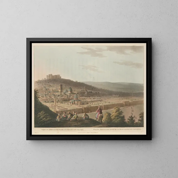 Vues de Jérusalem depuis le mont des Oliviers - Luigi Mayer — ingelijst kunstwerk aan de muur