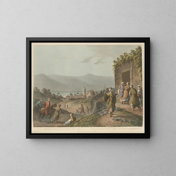 dorp Béthanie en de Dode Zee - Luigi Mayer — ingelijst kunstwerk aan de muur