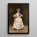 Elegante schilderij in witte jurk - Luis de Madrazo y Kuntz — ingelijst kunstwerk aan de muur