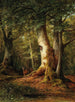 Boslandschap met ree - Luitpold Faustner — weergave van het kunstwerk