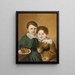 Portrait of Two Children: Two Brothers - Lukas Kirner — framed artwork on a wall