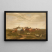 Landschap met paarden en wagen in een veld bij een boerderij - Luplau Janssen — ingelijst kunstwerk aan de muur