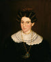 Vrouw in zwarte jurk - M. W. Hopkins — weergave van het kunstwerk