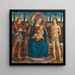 Madone en Kind zittend met Sint-Michiel en Sint-Sebastiaan - Filippo d'Antonio Filippelli — ingelijst kunstwerk aan de muur