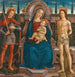 Madone en Kind zittend met Sint-Michiel en Sint-Sebastiaan - Filippo d'Antonio Filippelli — weergave van het kunstwerk