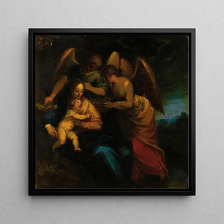 Madonna en kind omringd door engelen - Hans Rottenhammer