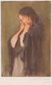Vrouw die huilt - Magnus Enckell — ingelijst kunstwerk aan de muur