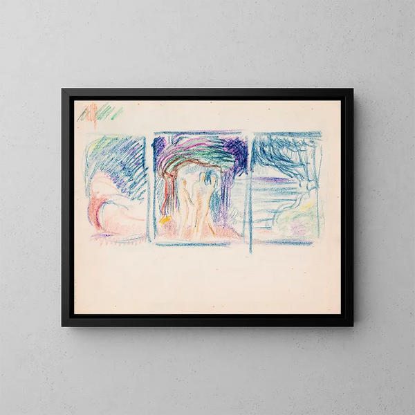 Esquisse voor de schilderij van de Eed van de Natie van Nyland - Magnus Enckell — ingelijst kunstwerk aan de muur
