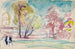 Landschap en figuren, schets - Magnus Enckell — weergave van het kunstwerk