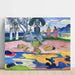Reproductie van het schilderij van Mahana no atua (godsdagsdag) van Paul Gauguin