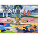 Reproductie van het schilderij van Mahana no atua (godsdagsdag) van Paul Gauguin