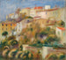 Huizen op een heuvel - Pierre-Auguste Renoir — weergave van het kunstwerk