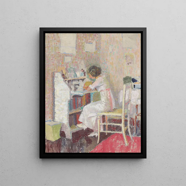 Malcolm Drummond - Girl sitting at a writing table.webp