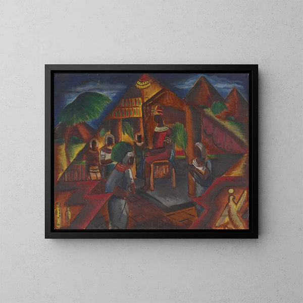 Black Pharaoh Painting - Malvin Gray Johnson — framed artwork on a wall