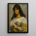 Vrouw met bloemen - Manière de Vladimir Makovsky — ingelijst kunstwerk aan de muur