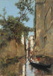 Dames dans une gondole à Venise - Manuel Ramírez Ibáñez — weergave van het kunstwerk