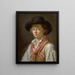 Portret van een man met een zwarte hoed - Marc Antoine Bilcocq — ingelijst kunstwerk aan de muur