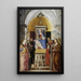 Maagd met Kind met de heiligen Catharina, Franciscus van Assisi, Johannes de Doper, Johannes de Evangelist, Antonius van Padua en Maria Magdalena - Marcello Fogolino — ingelijst kunstwerk aan de muur