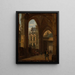 Arcades with city view - Marcin Zaleski — framed artwork on a wall