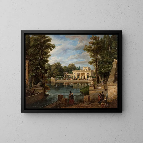 View of Łazienki Palace in Summer - Marcin Zaleski — framed artwork on a wall