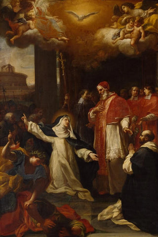 Marco Benefial - St Catherine Trying to persuade the Pope to move from Avignon to Rome.webp