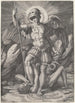 Sint-Michiel - Marco Dente — ingelijst kunstwerk aan de muur