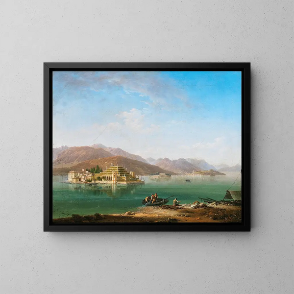 Vissers op het Lago Maggiore - Marco Gozzi — ingelijst kunstwerk aan de muur